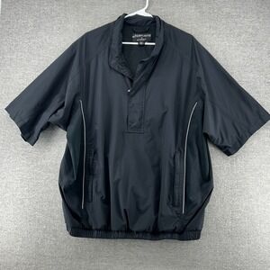 Dryjoys by Footjoy 1/4 Zip Jacket Short Sleeve Men Size XL Black Elastic